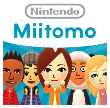 Logo do Miitomo e personagens Mii em arte da Nintendo